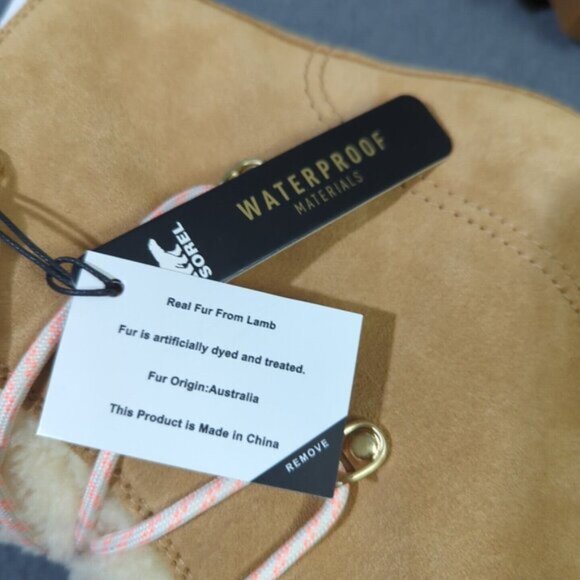 Sorel Booties Women's 10 Tawny Buff Gum 2 Joan of Arctic Wedge III Lace Cozy NWT - Picture 8 of 11